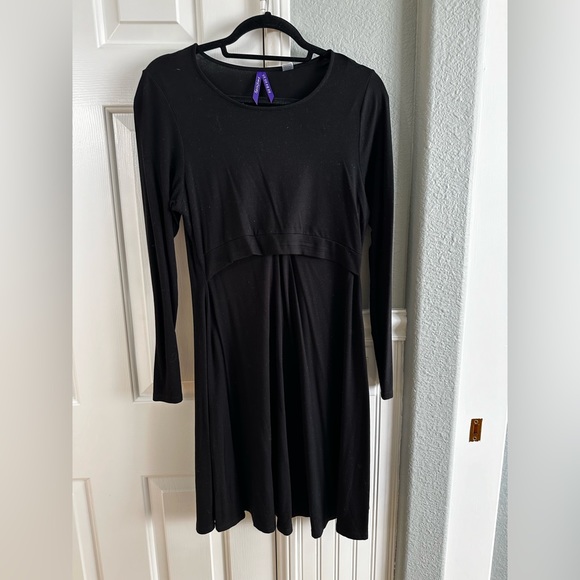 nursing skater dress Pokkori Maternity Nursing Belted Sleeveless Skater Dress